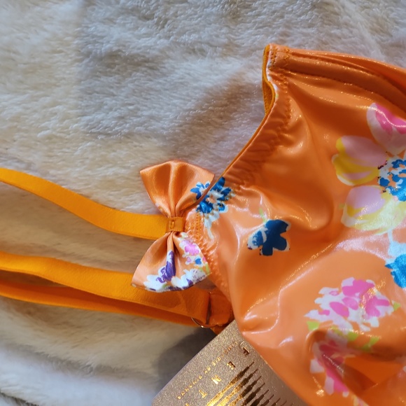 Savage x Fenty Orange Floral Unlined Bra - Picture 3 of 9
